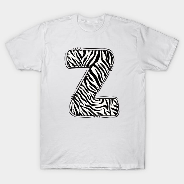 Zebra Letter Z T-Shirt by Xtian Dela ✅